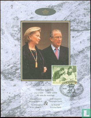 Dossier commémoratif 40 ans de mariage Albert II et Paola
