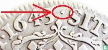 France ¼ ecu 1643 (LOUIS XIV - A - crowned escutcheon - point) - Image 3