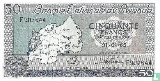 Rwanda 50 Francs 1966 - Afbeelding 1