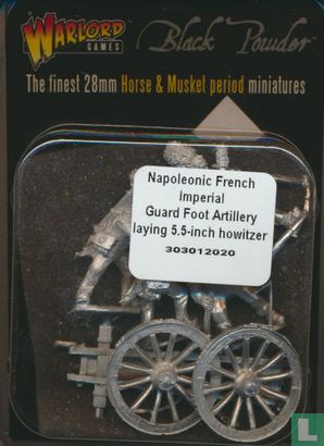 Napoleonic French Imperial Guard Foot Artillery laying 5.5 inch howitzer