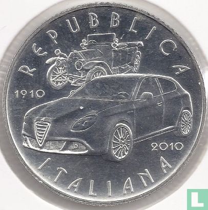 Italien 5 Euro 2010 "100th anniversary of the founding of Alfa Romeo" - Bild 1