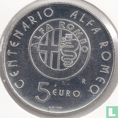 Italien 5 Euro 2010 "100th anniversary of the founding of Alfa Romeo" - Bild 2