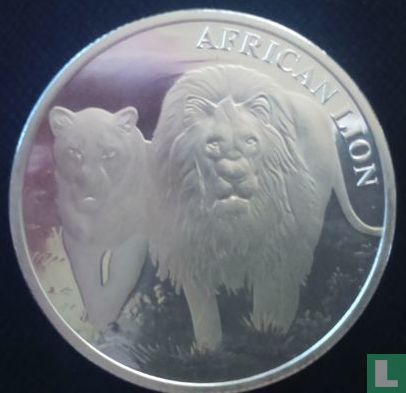Congo-Brazzaville 5000 francs 2016 (kleurloos) "African lion" - Afbeelding 2