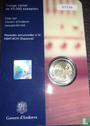 Andorra 2 euro 2016 (coincard - Govern d'Andorra) "25th anniversary of Andorran radio and television" - Afbeelding 2