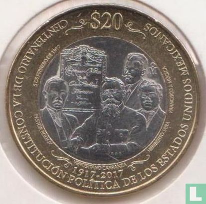 Mexique 20 pesos 2017 "Constitution centennial" - Image 1