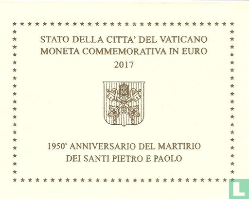 Vaticaan 2 euro 2017 (folder) "1950th anniversary of the Martyrdom of St. Peter and St. Paul" - Afbeelding 1