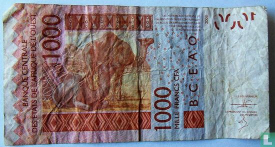 1000 Francs West Afrikaanse Staten - Afbeelding 2