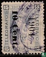 Telegraph stamp with overprint
