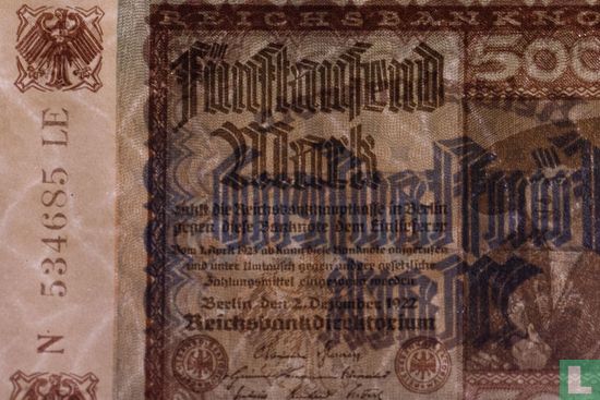 Reichsbank 5000 Mark 1922 (P.81c - Ros.80d) - Afbeelding 3