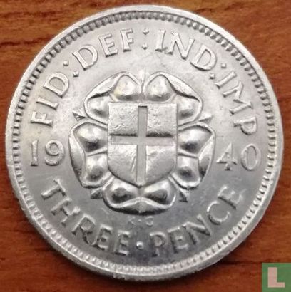 Royaume-Uni 3 pence 1940 (type 1) - Image 1