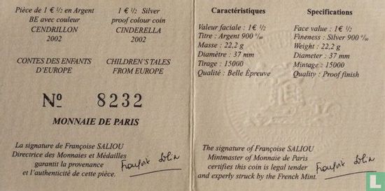 Frankrijk 1½ euro 2002 (PROOF) "Cinderella" - Afbeelding 3