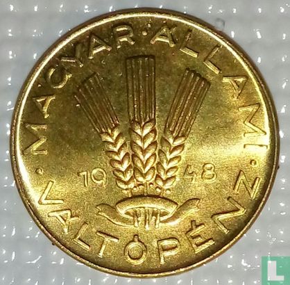Ungarn 20 Fillér 1948 "citromsárga"  - Bild 1
