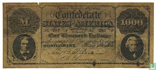 Etats confédérés  1000 dollars  1861
