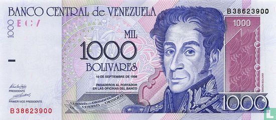 Venezuela 1,000 Bolívares 1998 - Image 1