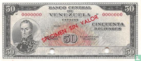 Venezuela 50 Bolivares 1961 Specimen - Image 1