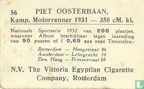 Piet Oosterbaan, Kamp. Motorrenner 1931 - 350 cM. kl. - Afbeelding 2