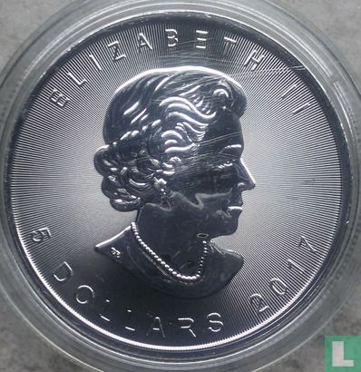 Canada 5 dollars 2017 (argent - non coloré - avec marque d'atelier) - Image 1
