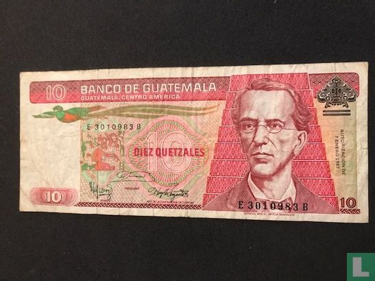 Guatemala 10 quetzales 1987 - Afbeelding 1