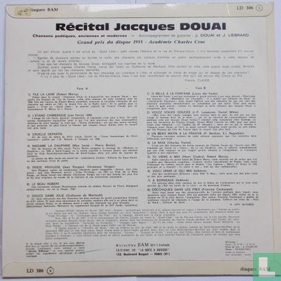 Recital Jacques Douai - Chansons poetiques anciennes et modernes - Afbeelding 2