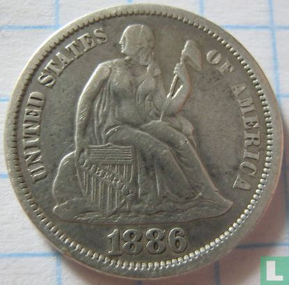 États-Unis 1 dime 1886 (sans lettre) - Image 1