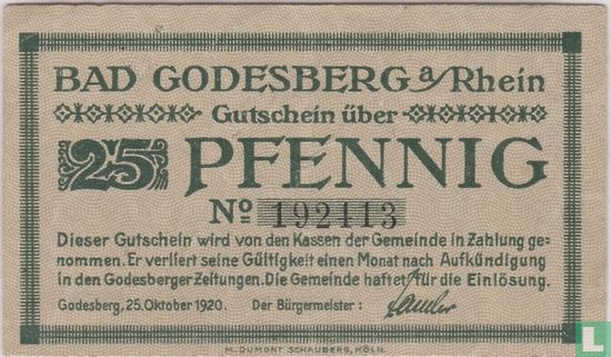 Bad Godesberg am Rhein 25 Pfennig 1920 - Afbeelding 1
