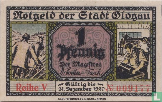 Glogau Stadt 1 pfennig 1920 - Afbeelding 1