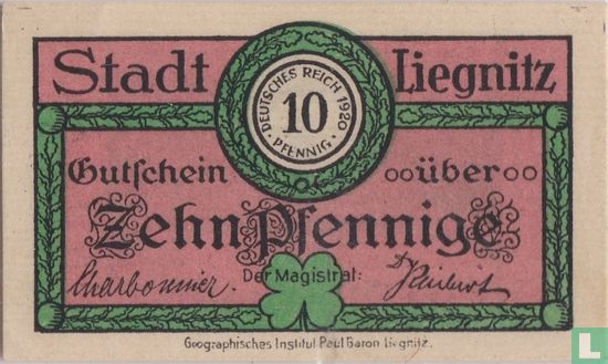 Liegnitz Stadt 10 pfennig 1920 - Afbeelding 1