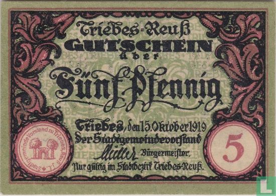 Triebes 5 pfennig 1919 - Image 1