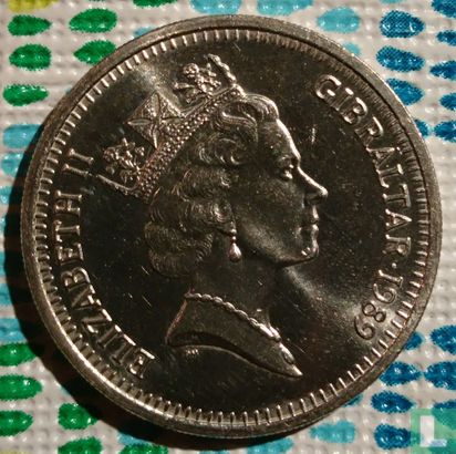 Gibraltar 10 pence 1989  (AA) - Image 1