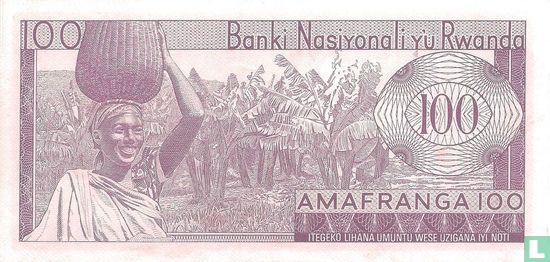 Rwanda 100 Francs 1969 - Image 2