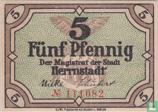 Herrnstadt 5 pfennig 1919 - Afbeelding 2
