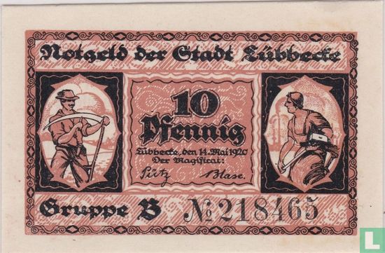 Lübbecke in Westfalen 10 pfennig 1920 - Afbeelding 1
