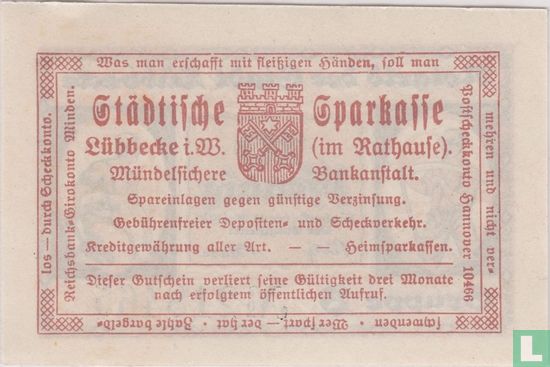 Lübbecke in Westfalen 10 pfennig 1920 - Afbeelding 2