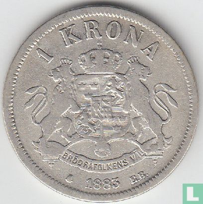 Sweden 1 krona 1883 - Image 1