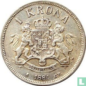 Suède 1 Krona 1884 - Image 1