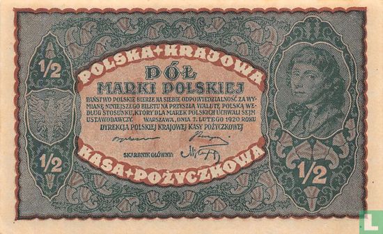 Pologne ½ Marki 1920 - Image 1