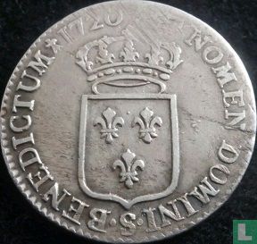 Frankreich 1/3 Ecu 1720 (S - mit gekrönte Wappen) - Bild 1