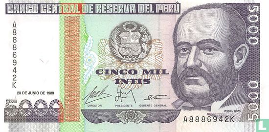 Peru 5000 Intis - Afbeelding 1