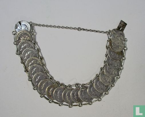 Zilveren dubbeltjes armband Wilhelmina - Afbeelding 1
