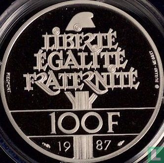 Frankrijk 100 francs 1987 (PROOF - Piedfort) "230th anniversary of the birth of La Fayette" - Afbeelding 1