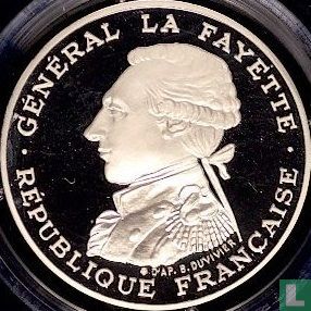 Frankrijk 100 francs 1987 (PROOF - Piedfort) "230th anniversary of the birth of La Fayette" - Afbeelding 2