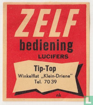Zelf bediening Tip - Top Winkelflat "Klein - Driene" Tel.7039