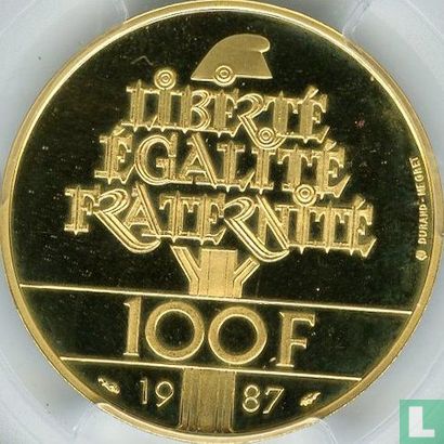 Frankrijk 100 francs 1987 (goud) "230th anniversary of the birth of La Fayette" - Afbeelding 1