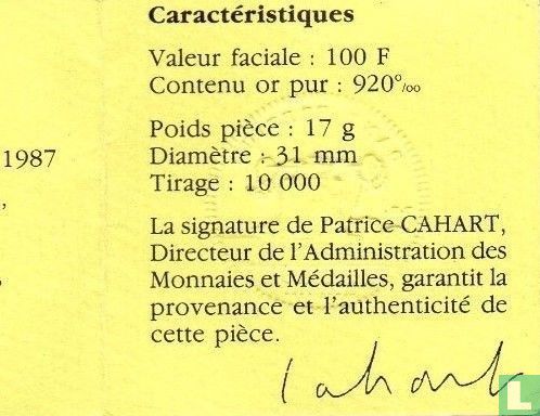 Frankrijk 100 francs 1987 (goud) "230th anniversary of the birth of La Fayette" - Afbeelding 3