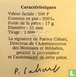 Frankrijk 100 francs 1989 (goud) "Bicentenary of the Declaration of Human Rights 1789 - 1989" - Afbeelding 3