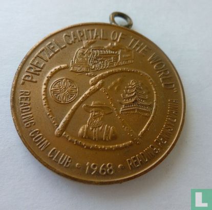 USA  Reading, PA - Pretzel Capital of the World - Coin Club  1939-1968 - Afbeelding 1