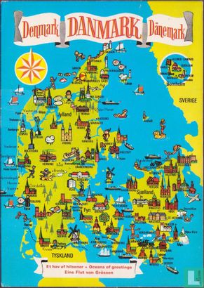 Landkaart Denemarken
