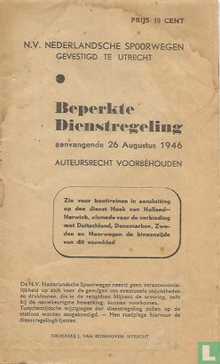 Beperkte dienstregeling aanvangende 26 augustus 1946 - Image 1