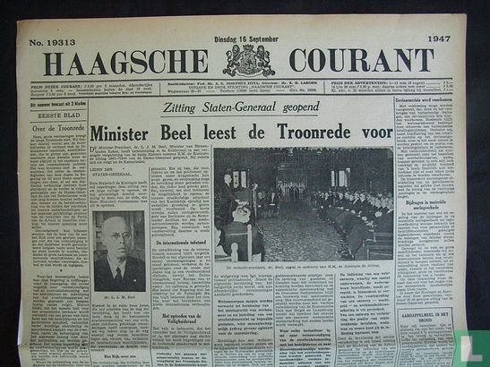 Haagsche Courant 19313 - Afbeelding 1