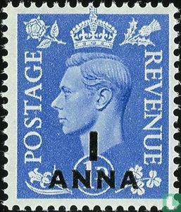 Koning George VI met opdruk